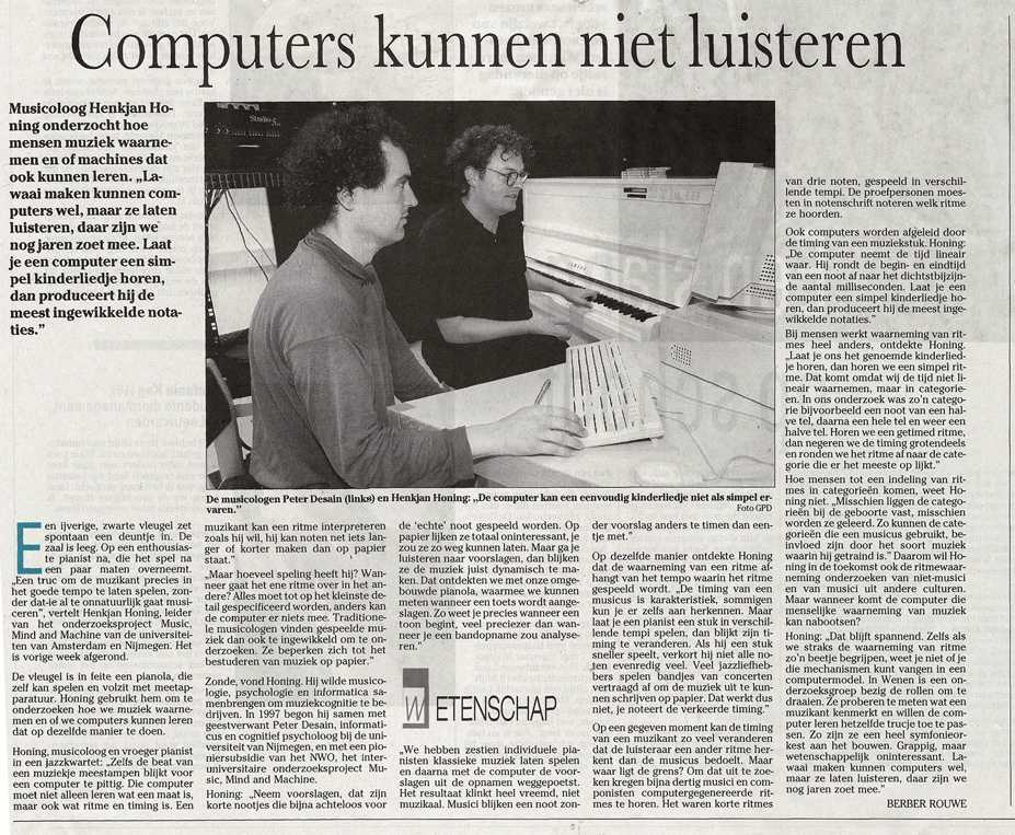 Computers kunnen niet luisteren