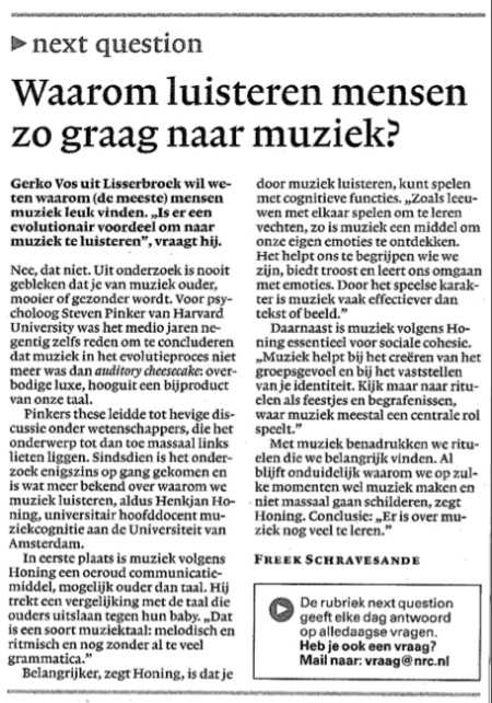 Waarom luisteren mensen zo graag naar muziek?