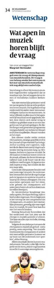 Wat apen in muziek horen blijft de vraag